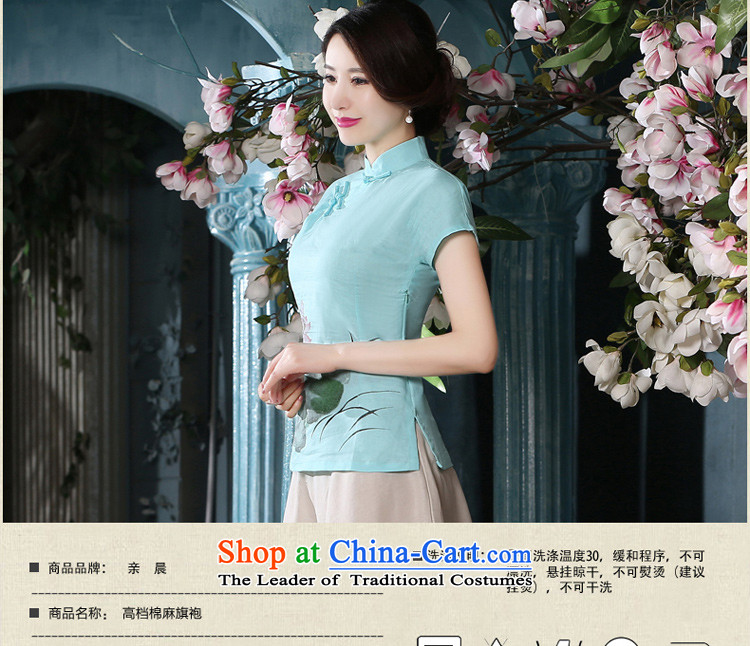 At 2015 new pro-summer cotton linen Chinese daily retro improved Tang Dynasty Package of ethnic female qipao A0079-c +P0011 shirt skirts shirt S picture, prices, brand platters! The elections are supplied in the national character of distribution, so action, buy now enjoy more preferential! As soon as possible.