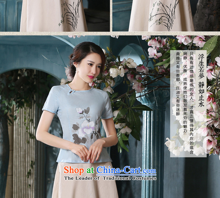The new summer and fall of replacing daily short skirts improved retro cotton linen short-sleeved T-shirt A0074 women cheongsam shirt 2XL Photo, prices, brand platters! The elections are supplied in the national character of distribution, so action, buy now enjoy more preferential! As soon as possible.