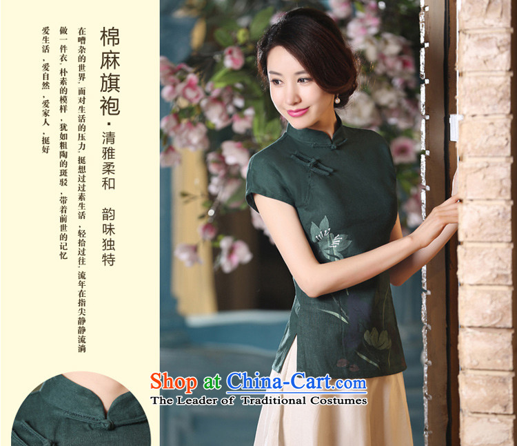 The pro-am new daily improved cotton linen flax retro Tang tray clip stylish qipao short-sleeved T-shirt a0067-a cheongsam dress shirt +P0011 skirt L picture, prices, brand platters! The elections are supplied in the national character of distribution, so action, buy now enjoy more preferential! As soon as possible.