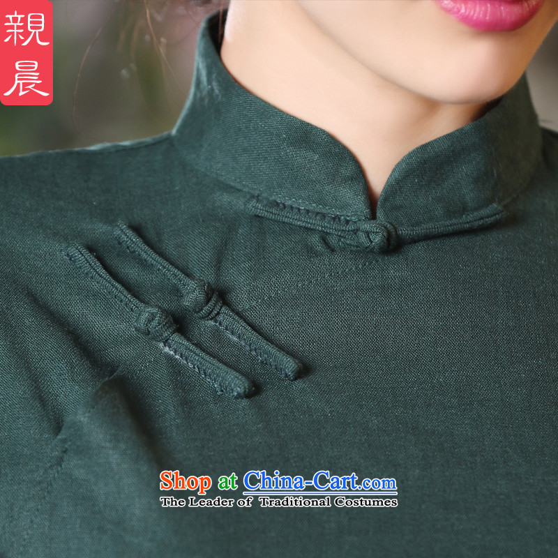 The pro-am new daily improved cotton linen flax retro Tang tray clip stylish qipao short-sleeved T-shirt a0067-a cheongsam dress shirt +P0011 skirts , L, pro-am , , , shopping on the Internet