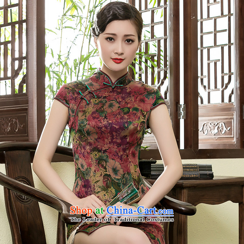The Seal of 2015 Summer retro silk yarn cheongsam elegant cloud of incense Shanghai Daily Ms. improved dresses picture color XL, seal decreased by , , , shopping on the Internet