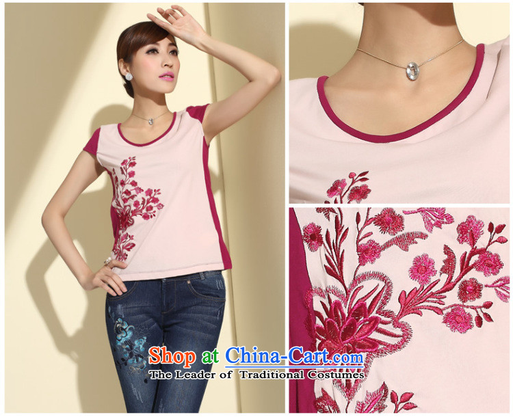 Sau Kwun Tong flowers pinellia 2015 Summer new short-sleeved T-shirt China wind female pure cotton short of a T-shirt pink L picture, prices, brand platters! The elections are supplied in the national character of distribution, so action, buy now enjoy more preferential! As soon as possible.