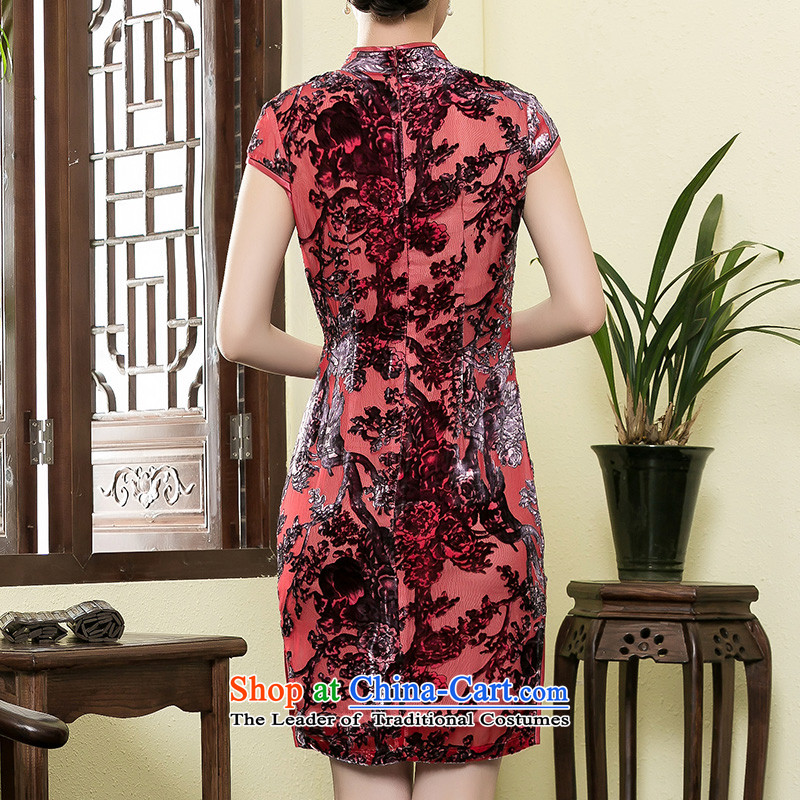 The seal of the Summer 2015 New Silk burned lint-free short of Qipao daily improved banquet cheongsam dress photo color XL, seal decreased by , , , shopping on the Internet