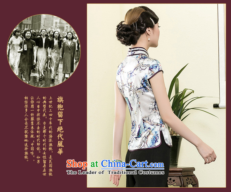 The seal of a new summer, Heavyweight Silk Cheongsam shirt retro elegant improved Chinese short-sleeved Ms. Tang dynasty picture color pictures, prices, XXL brand platters! The elections are supplied in the national character of distribution, so action, buy now enjoy more preferential! As soon as possible.