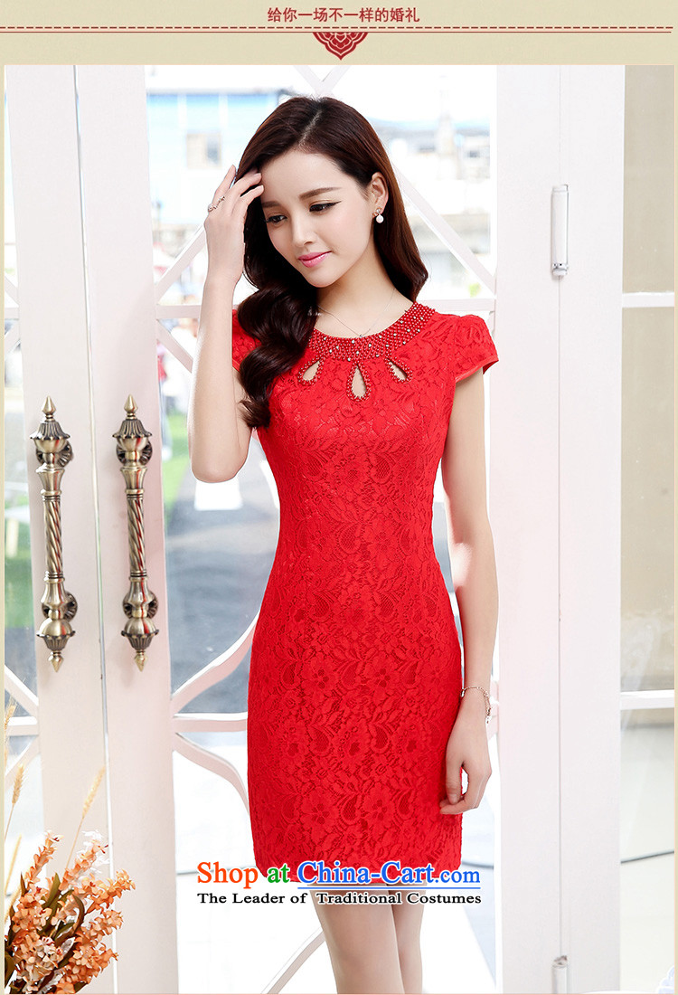 Uyuk  marriages bows cheongsam dress 2015 new improved cheongsam dress red retro Wedding Dress Short-sleeved red XL Photo, prices, brand platters! The elections are supplied in the national character of distribution, so action, buy now enjoy more preferential! As soon as possible.