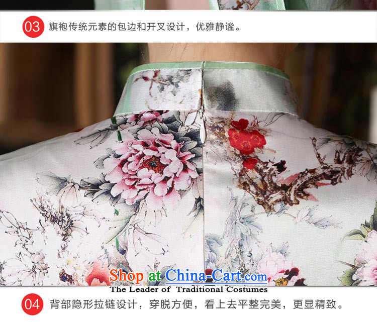 At 2015 new pro-summer day-to-day short, short-sleeved silk cheongsam dress upscale Ms. improved stylish dresses long M picture, prices, brand platters! The elections are supplied in the national character of distribution, so action, buy now enjoy more preferential! As soon as possible.