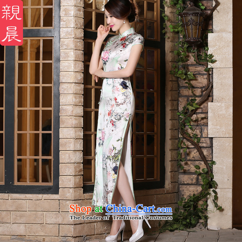 At 2015 new pro-summer day-to-day short, short-sleeved silk cheongsam dress upscale Ms. improved stylish dresses long M, PRO-AM , , , shopping on the Internet