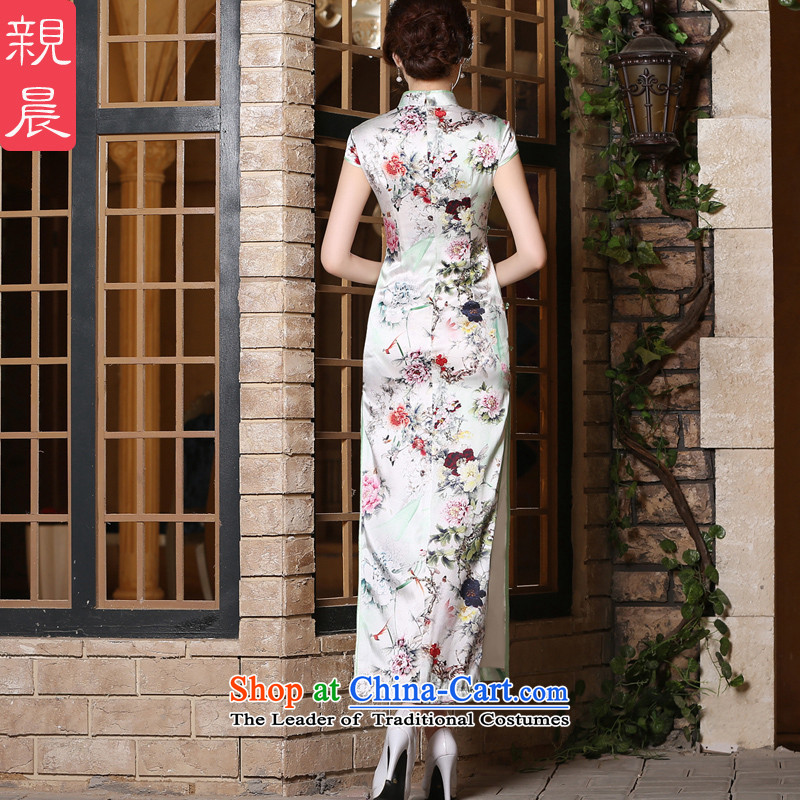 At 2015 new pro-summer day-to-day short, short-sleeved silk cheongsam dress upscale Ms. improved stylish dresses long M, PRO-AM , , , shopping on the Internet