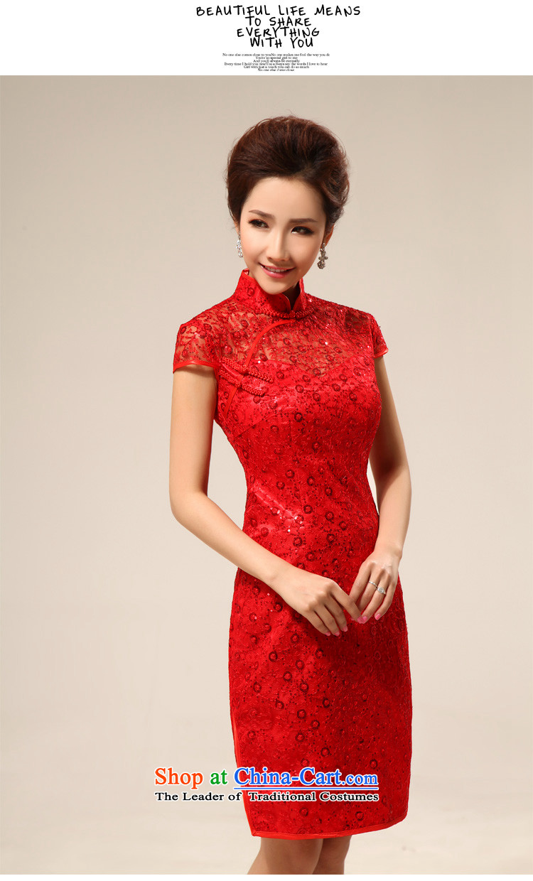 Package Style improvement short, shoulder and sexy transparent lace marriages cheongsam dress for summer 2015 New Red M picture, prices, brand platters! The elections are supplied in the national character of distribution, so action, buy now enjoy more preferential! As soon as possible.