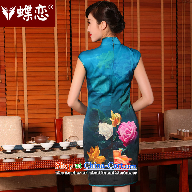 The Butterfly Lovers 2015 Summer new stylish improved cheongsam dress emulation Silk Cheongsam 54233 retro short sleeve in the Mood for Love , Butterfly Lovers , , , shopping on the Internet