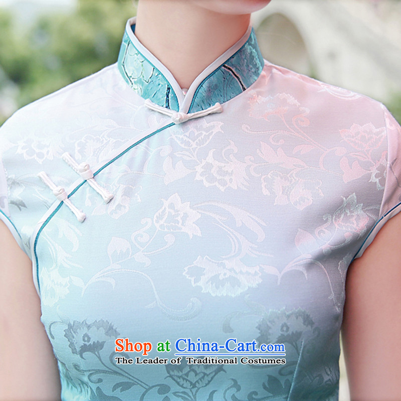 At the 2015 Summer Valley, the new national wind Tang dynasty temperament retro collar Sau San cheongsam dress YY8892 red S, Mr Tung (miss.dong) , , , shopping on the Internet