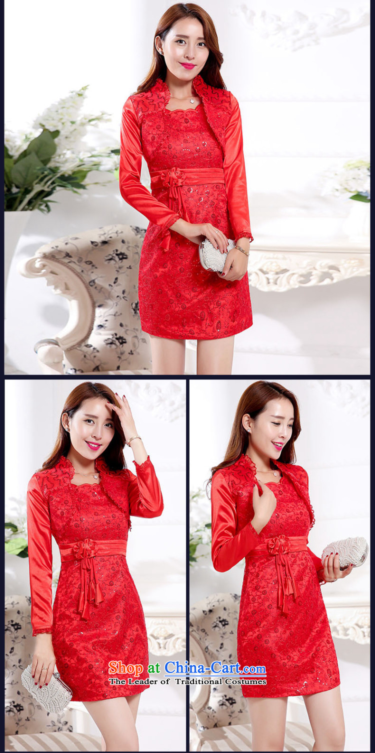 Mrs 2015 autumn and winter talks with the new Korean bridal dresses stylish xl dress jacket two kits dresses female RED M picture, prices, brand platters! The elections are supplied in the national character of distribution, so action, buy now enjoy more preferential! As soon as possible.