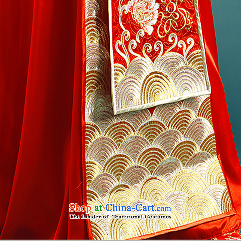 Time the new 2015-soo Syrian Wo service use skirt-soo kimono Dragon Classic Wedding Dress Chinese wedding dress retro bride bows to ancient times, L, Red Tang Syrian shopping on the Internet has been pressed.