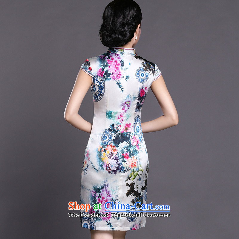 Joe was aristocratic silk cheongsam dress upscale summer improved Tang Dynasty Chinese ZS013 SUIT S,CHOSHAN LADIES,,, shopping on the Internet