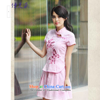 Jia Mei  2015 Flower new cheongsam dress stylish improved temperament short of Sau San embroidery cheongsam dress dresses 1587# pink L picture, prices, brand platters! The elections are supplied in the national character of distribution, so action, buy now enjoy more preferential! As soon as possible.