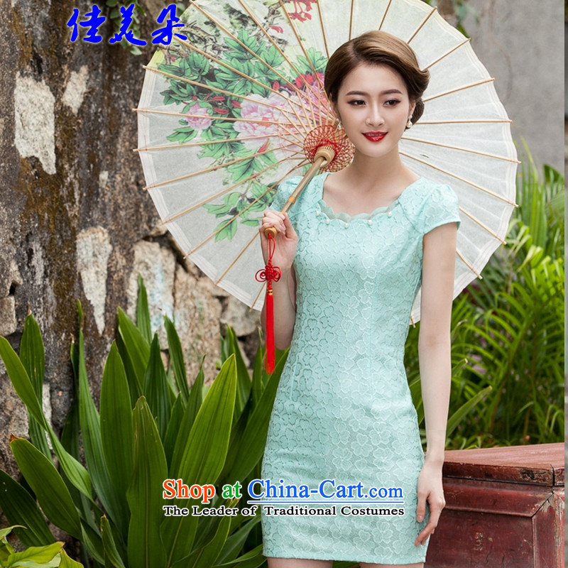 Jia Mei flower spring and summer 2015 replacing the new president lace qipao stylish Sau San dresses engraving 1106# spend hook Yellow XL, JIA MEI (JIA MEI DUO) , , , shopping on the Internet