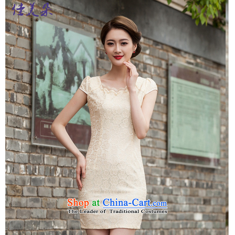 Jia Mei flower spring and summer 2015 replacing the new president lace qipao stylish Sau San dresses engraving 1106# spend hook Yellow XL, JIA MEI (JIA MEI DUO) , , , shopping on the Internet