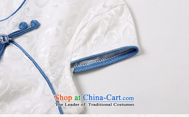 Jia Mei flower   spring and summer 2015 New Chinese Antique style qipao embroidery daily cheongsam dress 1128# blue L picture, prices, brand platters! The elections are supplied in the national character of distribution, so action, buy now enjoy more preferential! As soon as possible.