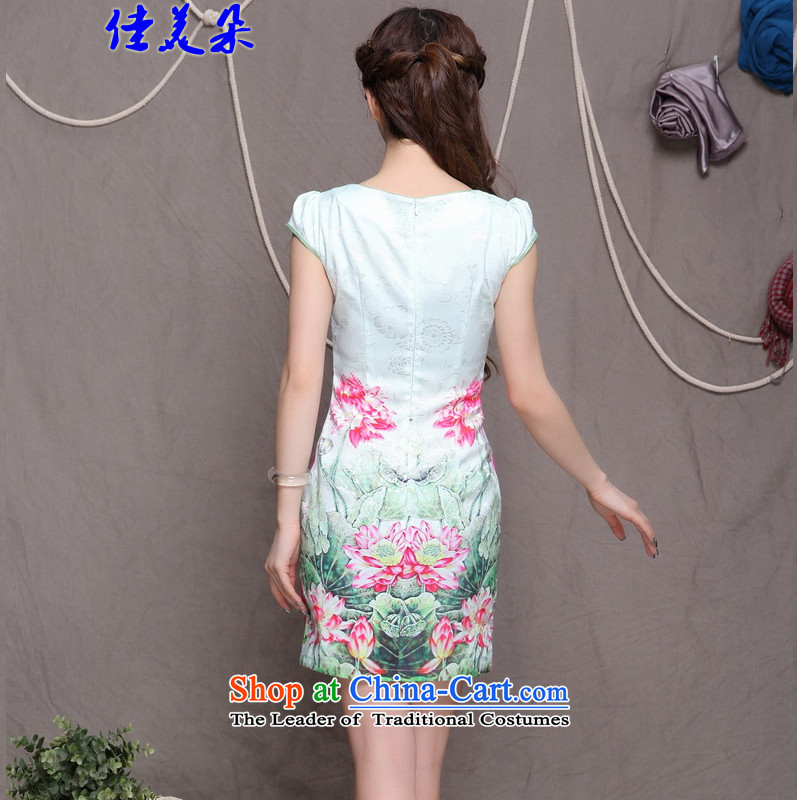 Jia Mei   2015 Flower New China wind stylish ethnic improved cheongsam dress elegance 9909# picture color XXL, JIA MEI (JIA MEI DUO) , , , shopping on the Internet