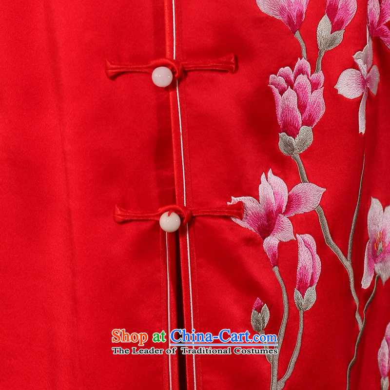 The Butterfly Lovers 2015 Summer new heavyweight silk cheongsam dress manually push embroidered bows to marry qipao 54246 retro red - 20 days pre-sale XL, Butterfly Lovers , , , shopping on the Internet