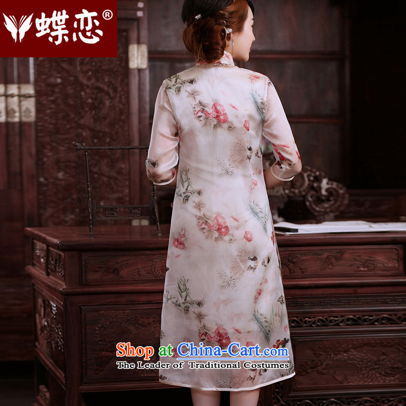 The Butterfly Lovers flowers fall 2015 new upscale, silk Chinese Tang blouses, two kits light jacket milky white L, Butterfly Lovers , , , shopping on the Internet