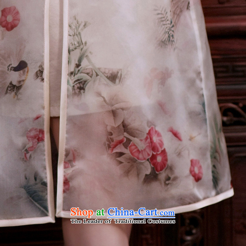The Butterfly Lovers flowers fall 2015 new upscale, silk Chinese Tang blouses, two kits light jacket milky white L, Butterfly Lovers , , , shopping on the Internet