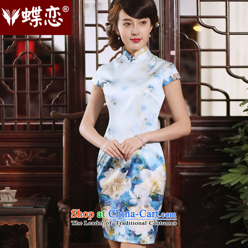 The Butterfly Lovers?2015 new dresses qipao short of summer daily short-sleeved stylish improved Silk Cheongsam 55277 figure - 20 days pre-sale?XXL