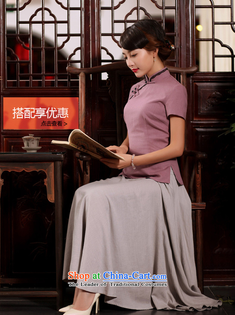 The Butterfly Lovers 2015 Summer new ethnic improved qipao Han-T-shirt China wind cotton linen, Tang dynasty cool blue L picture, prices, brand platters! The elections are supplied in the national character of distribution, so action, buy now enjoy more preferential! As soon as possible.