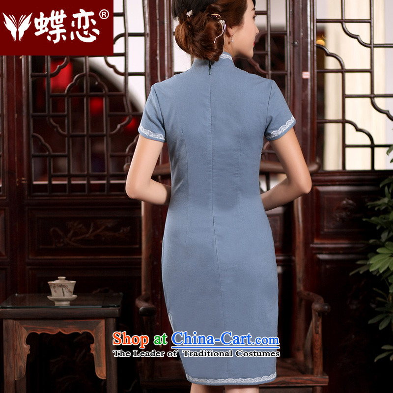 The Butterfly Lovers 2015 Summer new retro Tang Gown cheongsam dress improved stylish daily Sau San cotton linen dresses figure XXL, Butterfly Lovers , , , shopping on the Internet