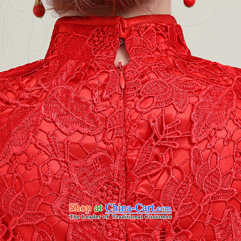 Yi is the spring and summer of 2015, love the new bride services and stylish bows shoulders red bows qipao marriage spring short-sleeved Chinese antique dresses Long Female Red XL, Yi Sau San love is , , , shopping on the Internet