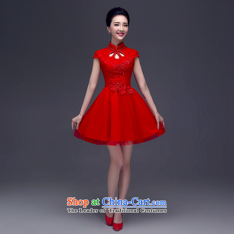  The spring and summer of 2015, Connie every new upscale bridal dresses married a drink red short skirts Chinese qipao gown QP101 improved red XL, every stephanie (JIAONI) , , , shopping on the Internet