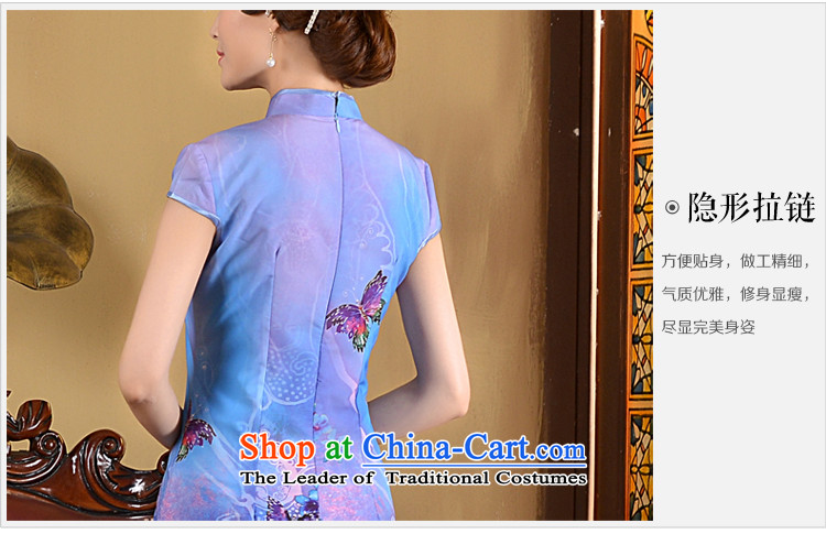 Taylor Martin 2015 Long of daily qipao spring and summer, Stylish retro qipao shirt Sau San Video Foutune of cheongsam dress thin blue XL Photo, prices, brand platters! The elections are supplied in the national character of distribution, so action, buy now enjoy more preferential! As soon as possible.