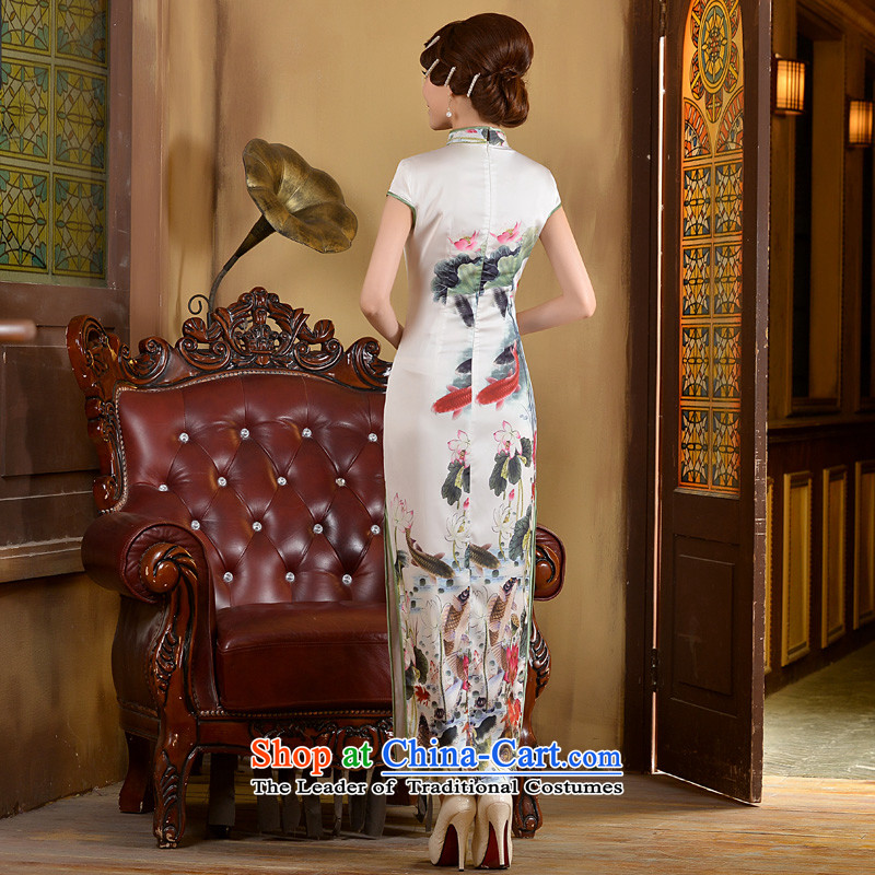Taylor Martin 2015 long antique dresses and stylish new spring and summer, Sau San video thin foutune temperament short-sleeved qipao white S, Taylor daily Martin (TAILEMARTIN) , , , shopping on the Internet