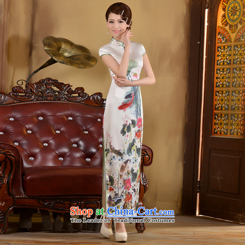 Taylor Martin 2015 long antique dresses and stylish new spring and summer, Sau San video thin foutune temperament short-sleeved qipao white S, Taylor daily Martin (TAILEMARTIN) , , , shopping on the Internet