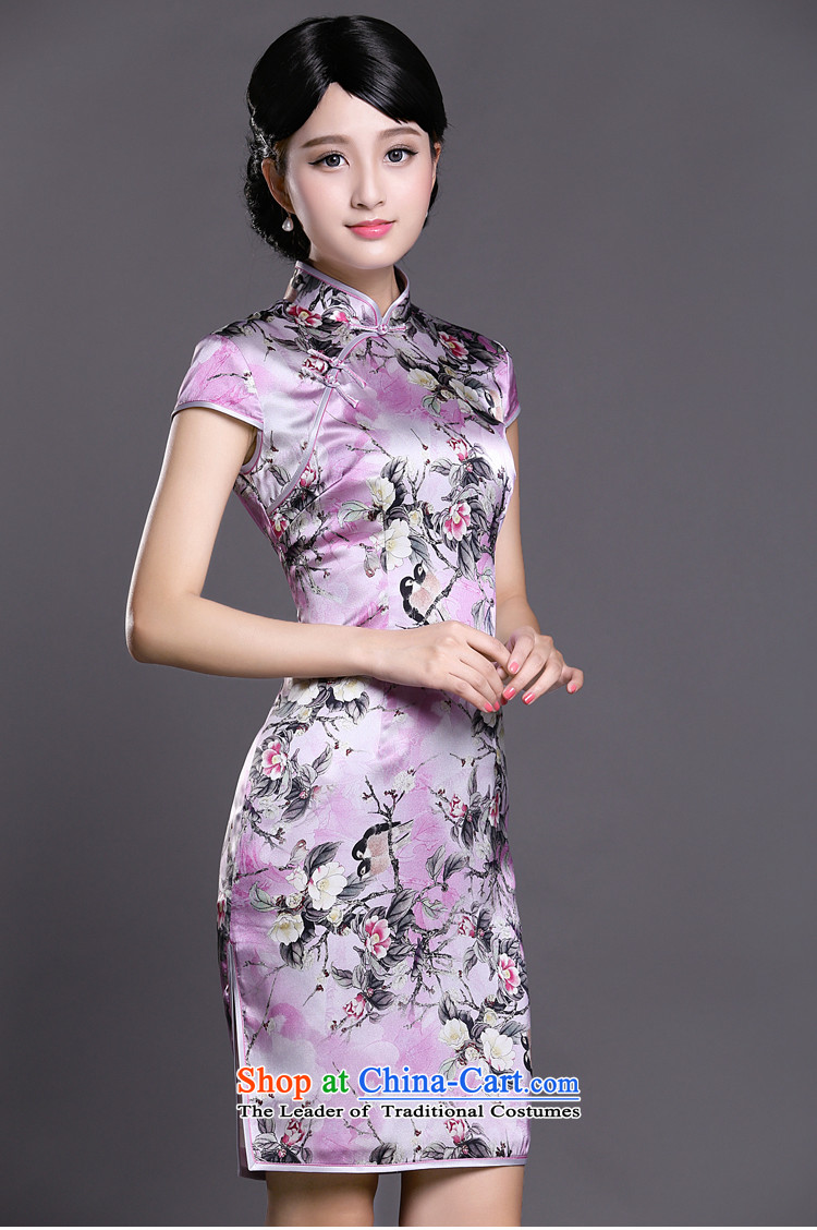 Joe was aristocratic Silk Cheongsam Tang dynasty China wind ZS018 summer day-to-day light purple XXL picture, prices, brand platters! The elections are supplied in the national character of distribution, so action, buy now enjoy more preferential! As soon as possible.