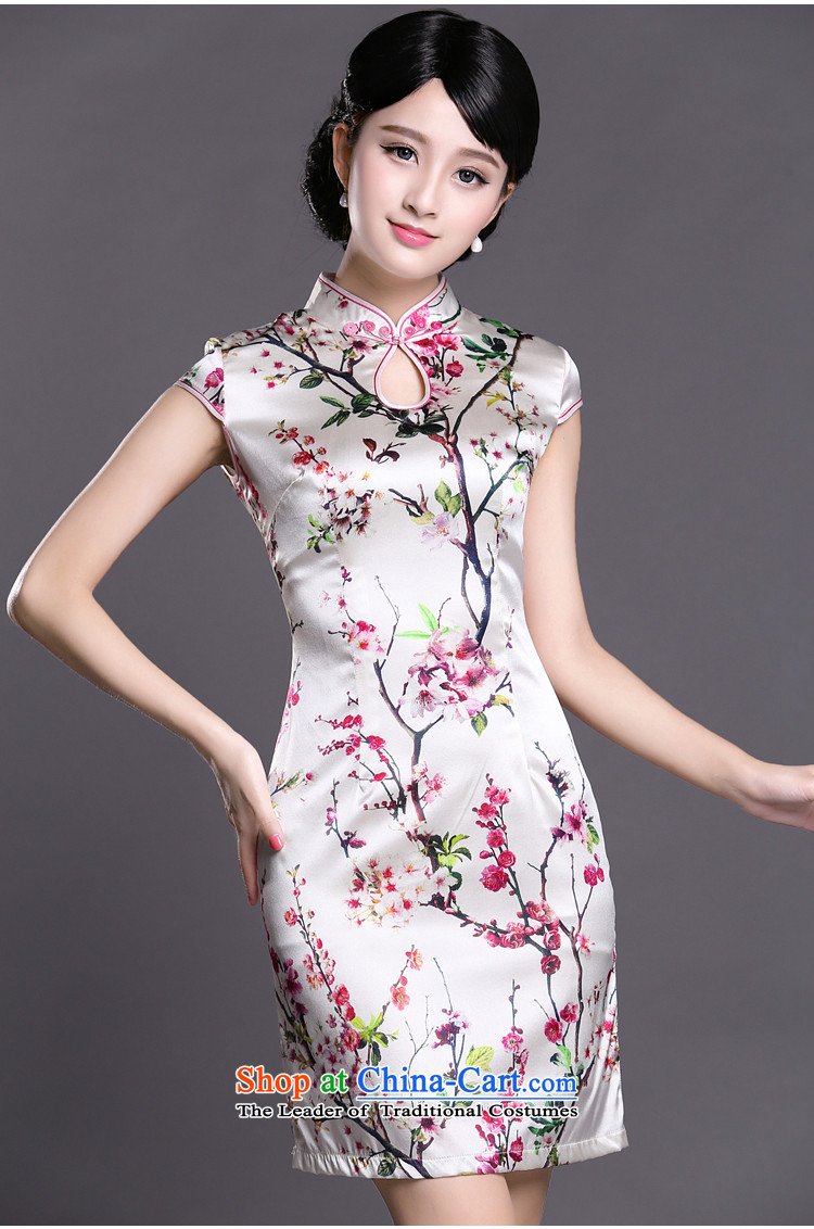 Joe was aristocratic silk summer new short-sleeved improved cheongsam dress ZS025 White XL Photo, prices, brand platters! The elections are supplied in the national character of distribution, so action, buy now enjoy more preferential! As soon as possible.