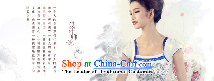In accordance with the American Women's retro embroidery cheongsam dress classical embroidery short-sleeved qipao ethnic LYE66661 drill set blue flowers L picture, prices, brand platters! The elections are supplied in the national character of distribution, so action, buy now enjoy more preferential! As soon as possible.