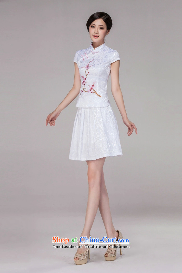 Gigi Lai Young Ah 2015 Spring/Summer Tang dynasty new women's improved daily cheongsam dress elegant and stylish retro look like two Kit White XL Photo, prices, brand platters! The elections are supplied in the national character of distribution, so action, buy now enjoy more preferential! As soon as possible.