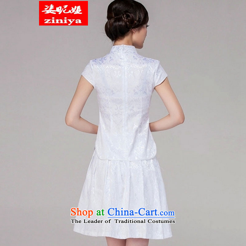 Gigi Lai Young Ah 2015 Spring/Summer Tang dynasty new women's improved daily cheongsam dress elegant and stylish retro look like two Kit White XL, Gigi Lai Young Ah , , , shopping on the Internet