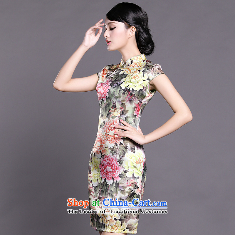 Joe was aristocratic summer new short-sleeved improved cheongsam dress silk Tang dynasty ZS045 SUIT XL,CHOSHAN female LADIES,,, shopping on the Internet