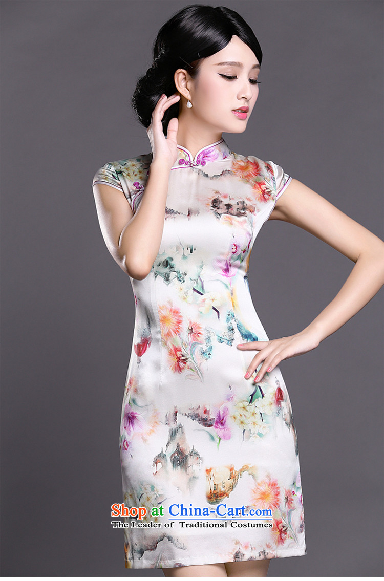 Joe was aristocratic cheongsam dress silk summer temperament new ethnic ZS048 white S picture, prices, brand platters! The elections are supplied in the national character of distribution, so action, buy now enjoy more preferential! As soon as possible.