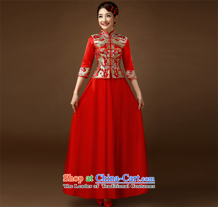 In 2015, Martin Taylor cuff qipao summer wedding video thin large wedding Sau San Code Chinese lace stylish bride long drink red XL pictures, service price, brand platters! The elections are supplied in the national character of distribution, so action, buy now enjoy more preferential! As soon as possible.