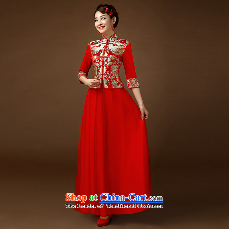 In 2015, Martin Taylor cuff qipao summer wedding video thin large wedding Sau San Code Chinese lace stylish bride long bows services XL, Martin Red Taylor TAILEMARTIN) , , , shopping on the Internet