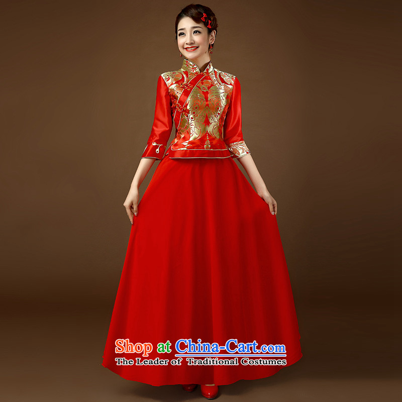 Taylor Martin 2015 Spring/Summer qipao bows services retro style red embroidery long Chinese cheongsam dress marriages wedding red XL, Martin (TAILEMARTIN Taylor) , , , shopping on the Internet