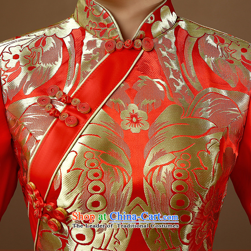 Taylor Martin 2015 Spring/Summer qipao bows services retro style red embroidery long Chinese cheongsam dress marriages wedding red XL, Martin (TAILEMARTIN Taylor) , , , shopping on the Internet