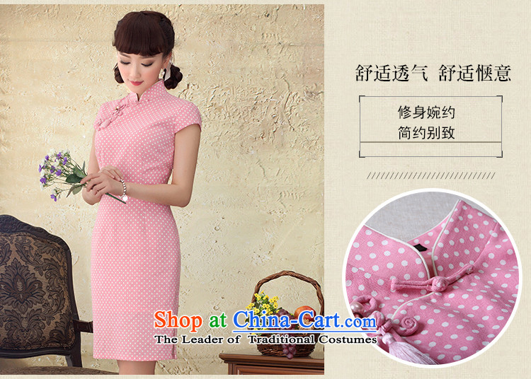 Phthalocyanine chin yat archaeologist makes new cheongsam 2015 Summer Dot Cotton short of qipao improved Sau San skirt pink M picture, prices, brand platters! The elections are supplied in the national character of distribution, so action, buy now enjoy more preferential! As soon as possible.