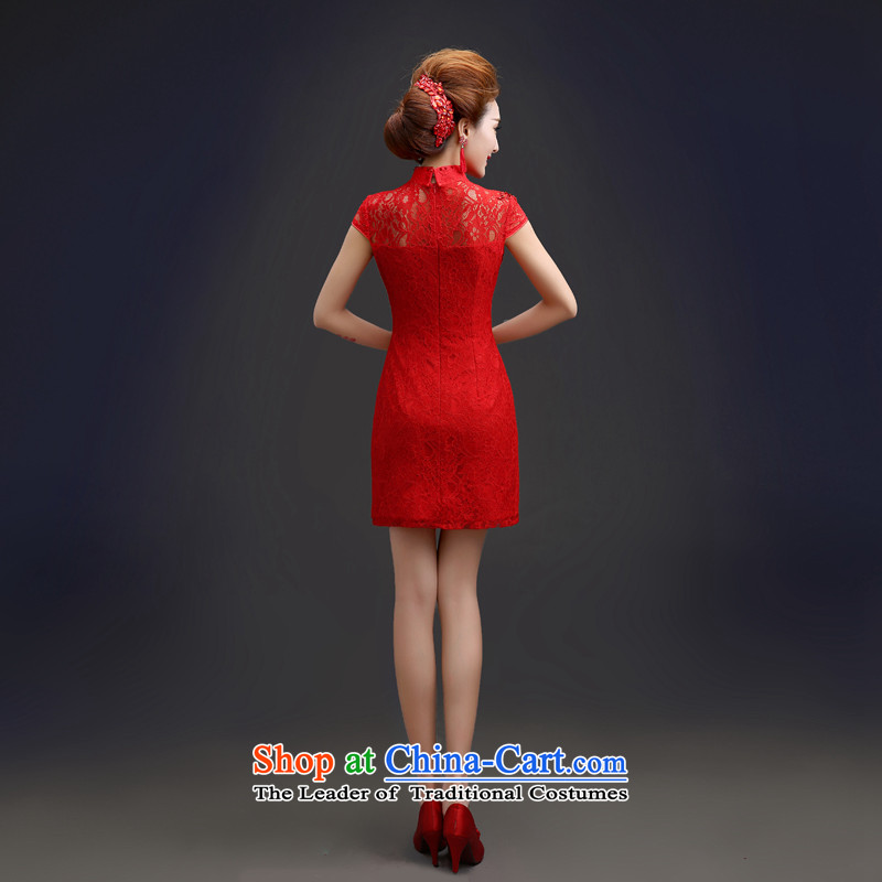 2015 New Red bows Service Bridal short of Summer Wedding dress female Chinese foutune crowsfoot video thin qp cheongsam red XL, every stephanie (JIAONI) , , , shopping on the Internet