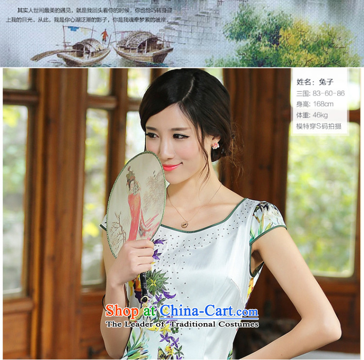 [Sau Kwun Tong] on the other side of Flower summer stylish improved cheongsam dress 2014 New China wind stamp cheongsam dress QD4413 XL Photo, prices, brand platters! The elections are supplied in the national character of distribution, so action, buy now enjoy more preferential! As soon as possible.