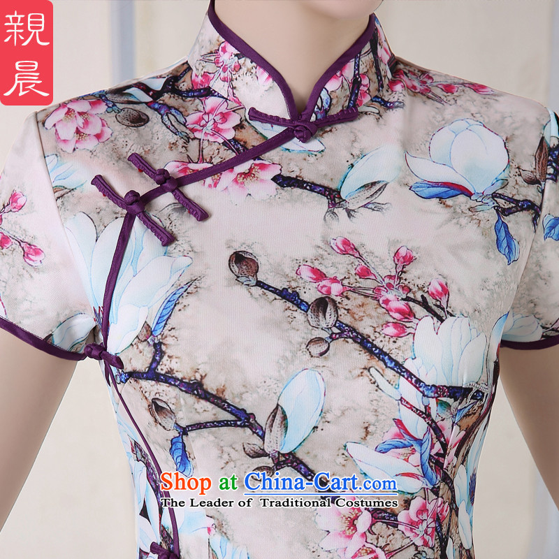 The pro-am daily, the new 2015 improved cheongsam dress the summer and fall of Stylish retro fitted long short-sleeved dresses long L, pro-am , , , shopping on the Internet