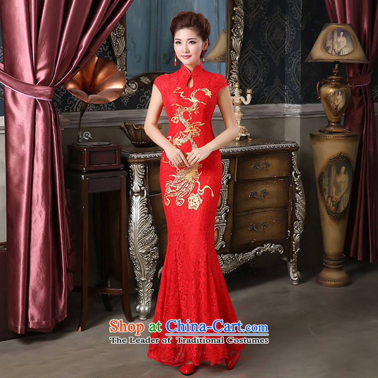 Pure Love bamboo yarn bridal dresses qipao qipao gown toasting champagne Sau San crowsfoot embroidery lace Chinese Dress Red XXL picture, prices, brand platters! The elections are supplied in the national character of distribution, so action, buy now enjoy more preferential! As soon as possible.